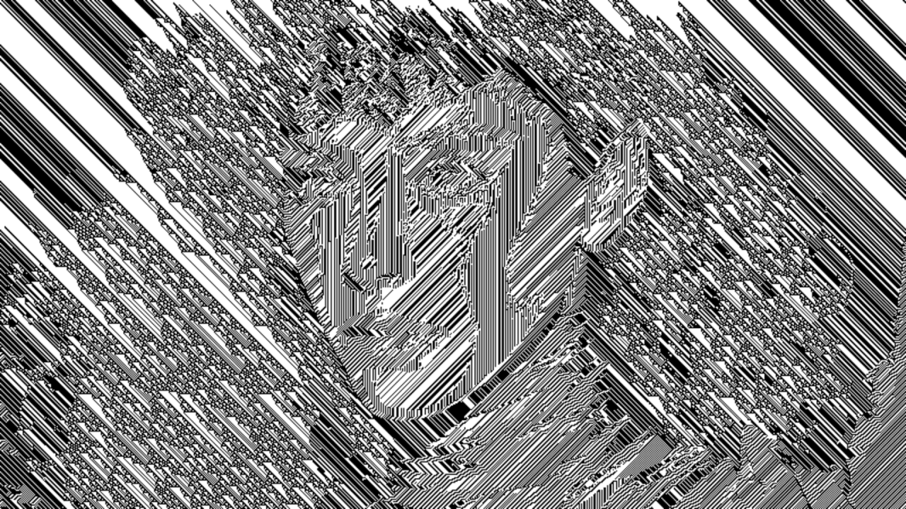 Animated glitch art hero visual